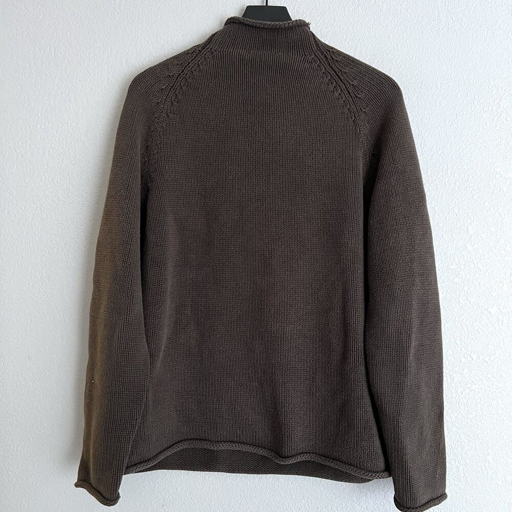 Vintage J Crew Men’s Cotton Roll neck Sweater Size L Brown - Picture 2 of 5